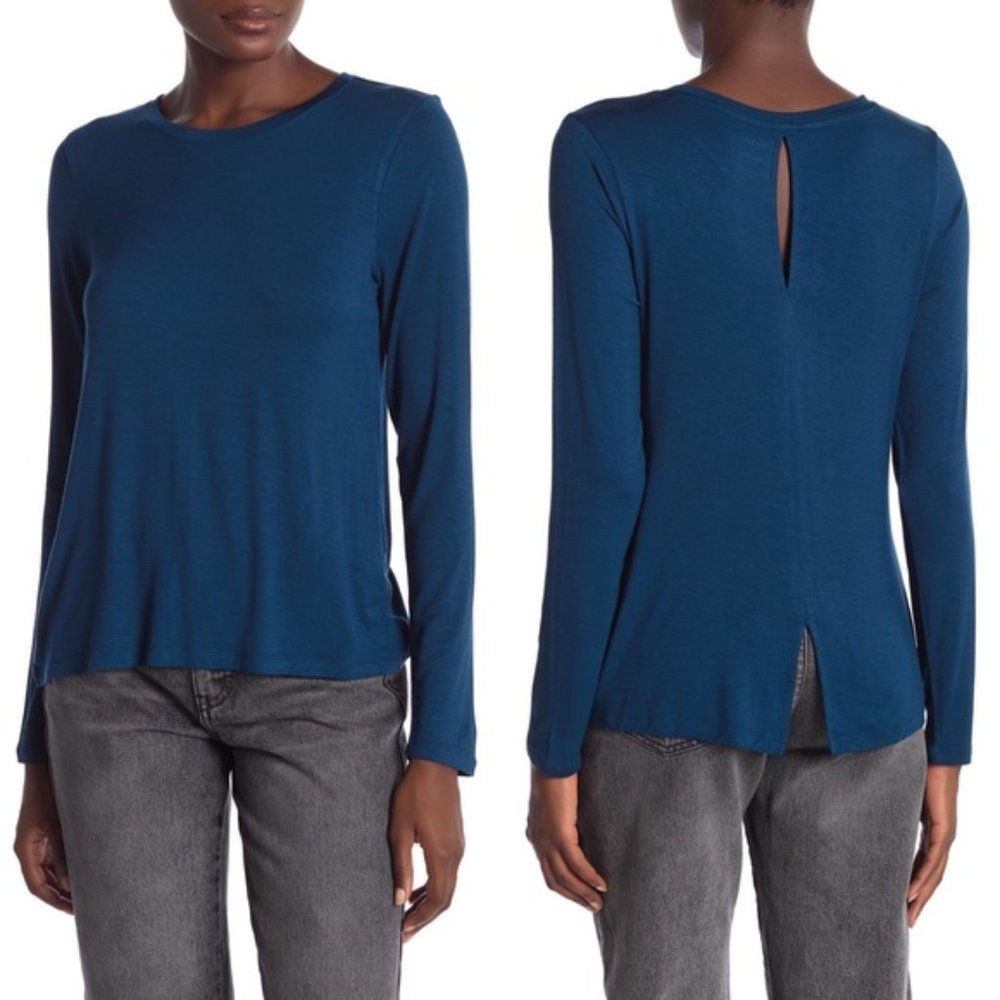 HALOGEN NEW! "Blue Aurora" long sleeve top 🤍Small